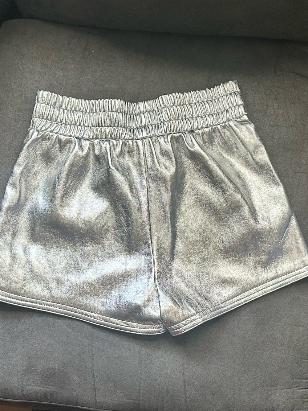 AKIRA Metallic Silver Athletic Lounge Shorts